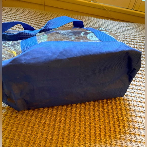 Tote Bag—See through, clear zipped tote bag with blue trim. Good condition. - Picture 3 of 3